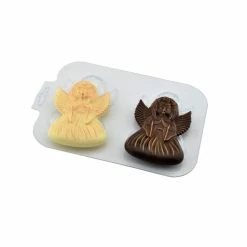 Czech Beads Exclusive 1 Pc 2 Ange De Noël Moule De Fabrication De Chocolat En Plastique De Noël, Savon, Moule En Gypse, Ca