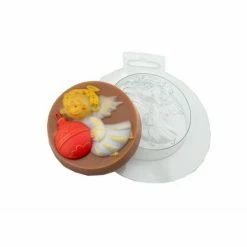 Czech Beads Exclusive 1 Pc Ange Avec Ornement D'Arbre De Noël Moule De Fabrication De Savon De Noël En Plastique Rond, Cho