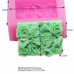 Czech Beads Exclusive 1pc Rose Fleurs 3D Silicone Savon Moule Argile Gypse Moule Uv Résine Cire Bougie Chocolat Gâteau Fon