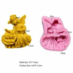 Czech Beads Exclusive 1pc Ange Et Enfant Endormi 3D Silicone Savon Moule Argile Gypse Moule Uv Résine Cire Bougie Chocolat