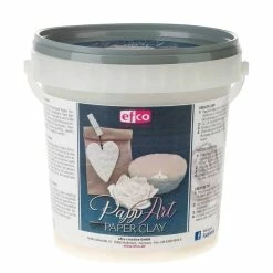 Artif Kit Moulage Pot De 900 Gr De Pâte Mâché Papier Blanc, PappArt Paper Clay Prêt à L'emploi, Multi-surfaces, Sèche