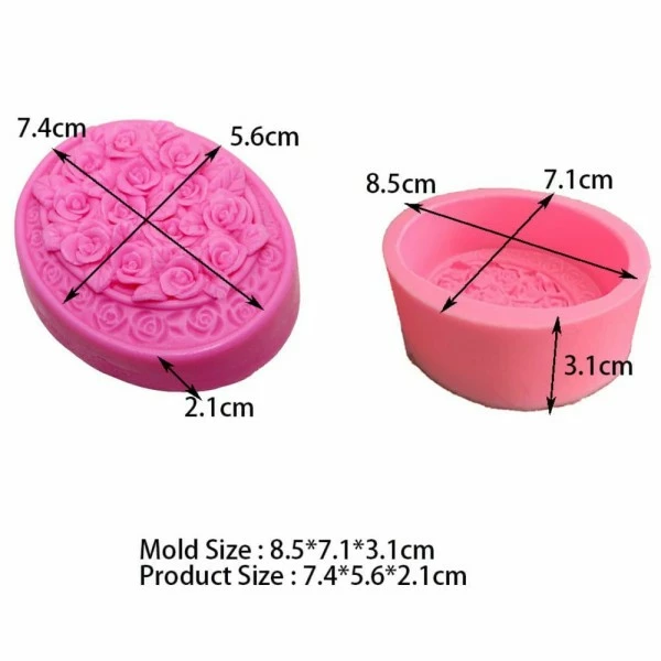 Czech Beads Exclusive 1 Pc Rose Fleurs Ovale 3D Silicone Savon Moule Argile Gypse Moule Uv Résine Cire Bougie Chocolat Gât 2 Czech Beads Exclusive 1 Pc Rose Fleurs Ovale 3D Silicone Savon Moule Argile Gypse Moule Uv Résine Cire Bougie Chocolat Gât – Image 2
