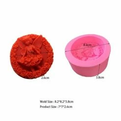 Czech Beads Exclusive 1 Pc Fée Fille W Rose Fleur 3D Silicone Savon Moule Argile Gypse Moule Uv Résine Cire Bougie Chocola