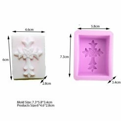 Alternative view of Czech Beads Exclusive 1 Pc Fleur Croix 3D Silicone Savon Moule Argile Gypse Moule Uv Résine Cire Bougie Chocolat Gâteau Fo
