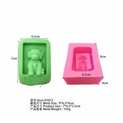 Czech Beads Exclusive 1 Pc Amour Chiot Chien 3D Silicone Savon Moule Argile Gypse Moule Cire Bougie Uv Résine Chocolat Gât