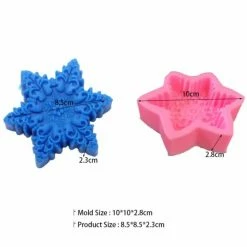 Czech Beads Exclusive 1pc Flocon De Neige Noël 3D Silicone Savon Moule Argile Gypse Moule Uv Résine Cire Bougie Chocolat G