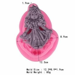 Czech Beads Exclusive 1pc Petite Princesse Fille 3D Silicone Savon Moule Argile Gypse Moule Uv Résine Cire Bougie Chocolat