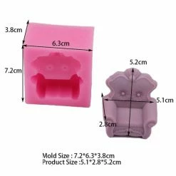 Czech Beads Exclusive 1pc Fauteuil Maison De Poupée 3D Silicone Savon Moule Argile Gypse Moule Uv Résine Cire Bougie Choco