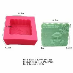 Czech Beads Exclusive 1pc été Plage 3D Silicone Savon Moule Argile Gypse Moule Uv Résine Cire Bougie Chocolat Gâteau Fonda