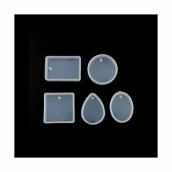 Perlesmania PS110117920 PAX 1 Set De 5 Moules En Silicone Pour Creation Fimo Cernit Et Inclusion Resine