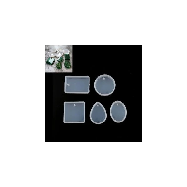Perlesmania PS110117920 PAX 1 Set De 5 Moules En Silicone Pour Creation Fimo Cernit Et Inclusion Resine 2 Perlesmania PS110117920 PAX 1 Set De 5 Moules En Silicone Pour Creation Fimo Cernit Et Inclusion Resine – Image 2