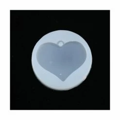 Perlesmania PS110116797 PAX 1 Moule En Silicone Pendentif Coeur 5 Cm Pour Creation Fimo Cernit Resine