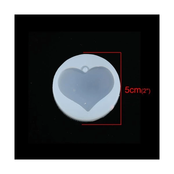 Perlesmania PS110116797 PAX 1 Moule En Silicone Pendentif Coeur 5 Cm Pour Creation Fimo Cernit Resine 2 Perlesmania PS110116797 PAX 1 Moule En Silicone Pendentif Coeur 5 Cm Pour Creation Fimo Cernit Resine – Image 2