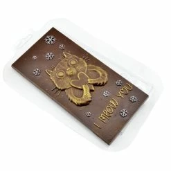 Czech Beads Exclusive Moule 1pc Hiver Chat D'Amour De Noël, Coeur Saint-Valentin En Plastique De Chocolat De Fabrication De Savo