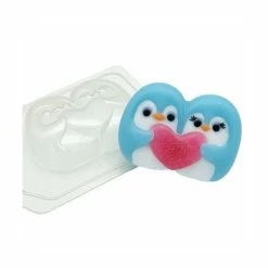 Czech Beads Exclusive Moule 1pc Dessins Kawaii Bébé Animaux Pingouins Couple Cœur Animaux En Plastique De Savon La Fabrication D