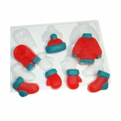 Czech Beads Exclusive Moule 1pc Tricoté Des Vêtements Chauds, Des Mitaines Pull Chapeau Foulard Mini De Noël De Noël Ornement En