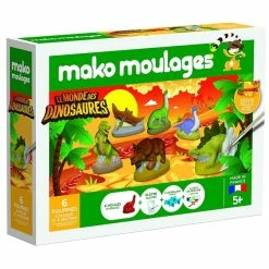 Mako Creations Moulage Enfant Coffret Moulages En Plâtre - Le Monde Des Dinosaures - Mako Moulages - 6 Moules