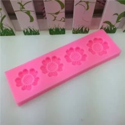 Alternative view of Czech Beads Exclusive Moule 4 Fleurs De Tournesol, 3D En Silicone De Chocolat Savon Gâteau, Fondant Gâteau, L'Argile De Résine,