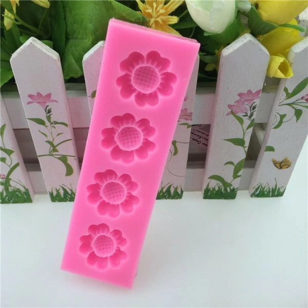 Czech Beads Exclusive Moule 4 Fleurs De Tournesol, 3D En Silicone De Chocolat Savon Gâteau, Fondant Gâteau, L'Argile De Résine, 4 Czech Beads Exclusive Moule 4 Fleurs De Tournesol, 3D En Silicone De Chocolat Savon Gâteau, Fondant Gâteau, L'Argile De Résine, – Image 4