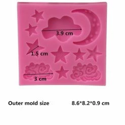 Czech Beads Exclusive Moule De Doux Rêves De La Nuit En Demi Lune, Les Étoiles De L'Air, De La 3D En Silicone De Chocolat Savon -Boutique Rayher unnamed file 617