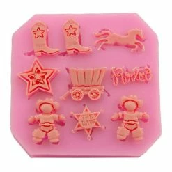 Alternative view of Czech Beads Exclusive Moule Star Bottes De Cheval De Cow-boy De L'Ouest Sauvage Les Enfants, 3D En Silicone De Chocolat Savon Gâ