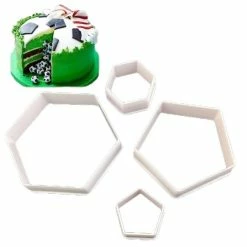 Czech Beads Exclusive Moule 4 La Taille Des Hexagones Joueur De Football, 3D En Plastique De Chocolat Savon Gâteau, Fondant L'Ar