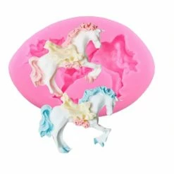 Czech Beads Exclusive Moule Le Cheval De Course Fleurs, 3D En Silicone De Chocolat Savon Gâteau, Fondant Gâteau, L'Argile De Rés
