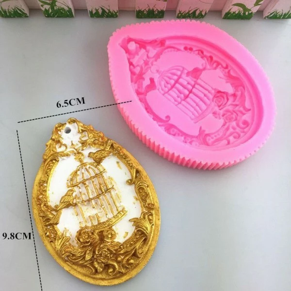Czech Beads Exclusive Moule Baroque De Luxe Cage D'Oiseau Pendentif Décoration, 3D En Silicone De Chocolat Savon Gâteau, Fondant 5 Czech Beads Exclusive Moule Baroque De Luxe Cage D'Oiseau Pendentif Décoration, 3D En Silicone De Chocolat Savon Gâteau, Fondant – Image 5