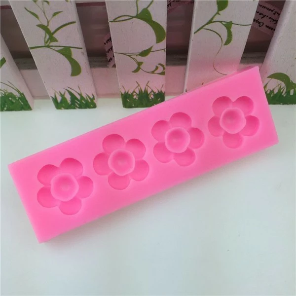 Czech Beads Exclusive Moule 4 Fleurs De La Prune, De La 3D En Silicone De Chocolat Savon Gâteau, Fondant Gâteau, L'Argile De Rés 3 Czech Beads Exclusive Moule 4 Fleurs De La Prune, De La 3D En Silicone De Chocolat Savon Gâteau, Fondant Gâteau, L'Argile De Rés – Image 3
