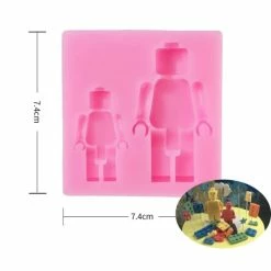 Czech Beads Exclusive Moule 2 Enfants Jouet Robots, 3D Silicone Chocolat Savon Gâteau, Fondant Gâteau, Argile Résine Cire Gelée