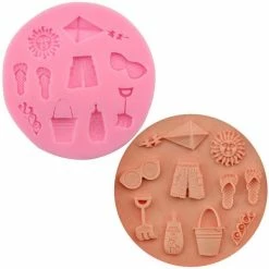 Czech Beads Exclusive Moule Mélanger En Bord De Plage Enfants, 3D En Silicone De Chocolat Savon Gâteau, Fondant Gâteau, L'Argile