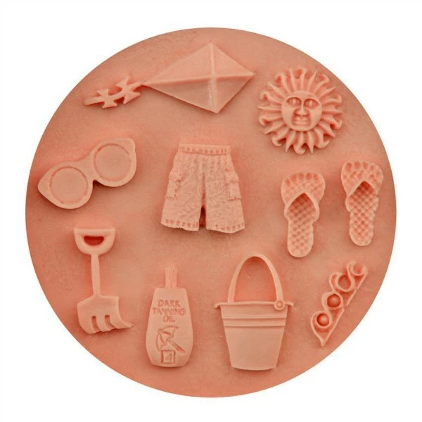 Czech Beads Exclusive Moule Mélanger En Bord De Plage Enfants, 3D En Silicone De Chocolat Savon Gâteau, Fondant Gâteau, L'Argile 3 Czech Beads Exclusive Moule Mélanger En Bord De Plage Enfants, 3D En Silicone De Chocolat Savon Gâteau, Fondant Gâteau, L'Argile – Image 3
