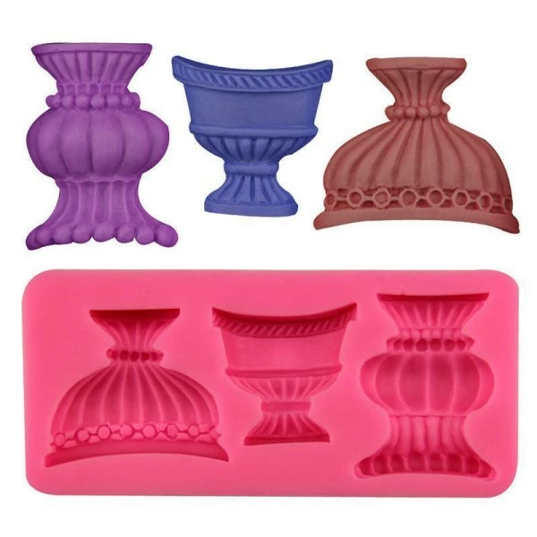 Czech Beads Exclusive Moule 3 Vase à Fleur En Camée Cabochon Décor, 3D En Silicone De Chocolat Savon Gâteau, Fondant Gâteau, L'A 1 Czech Beads Exclusive Moule 3 Vase à Fleur En Camée Cabochon Décor, 3D En Silicone De Chocolat Savon Gâteau, Fondant Gâteau, L'A