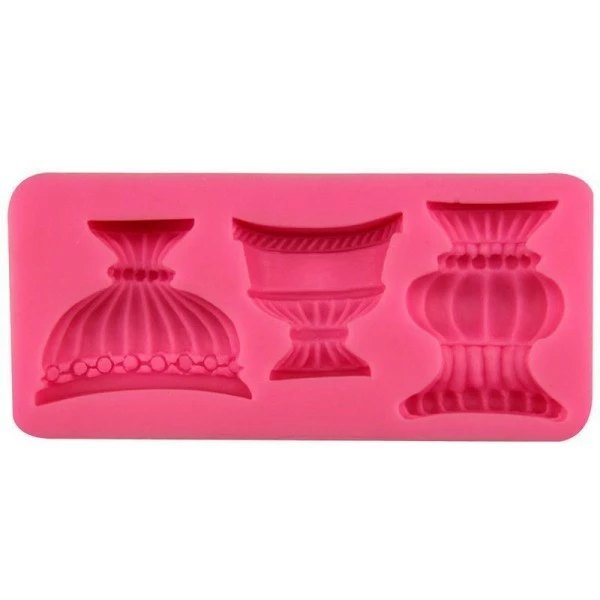 Czech Beads Exclusive Moule 3 Vase à Fleur En Camée Cabochon Décor, 3D En Silicone De Chocolat Savon Gâteau, Fondant Gâteau, L'A 3 Czech Beads Exclusive Moule 3 Vase à Fleur En Camée Cabochon Décor, 3D En Silicone De Chocolat Savon Gâteau, Fondant Gâteau, L'A – Image 3