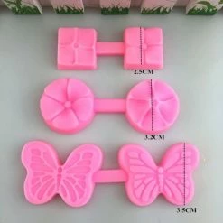 Alternative view of Czech Beads Exclusive Moule 2 Côtés Papillon, 3D En Silicone De Chocolat Savon Gâteau, Fondant Gâteau, L'Argile De Résine, Cire,